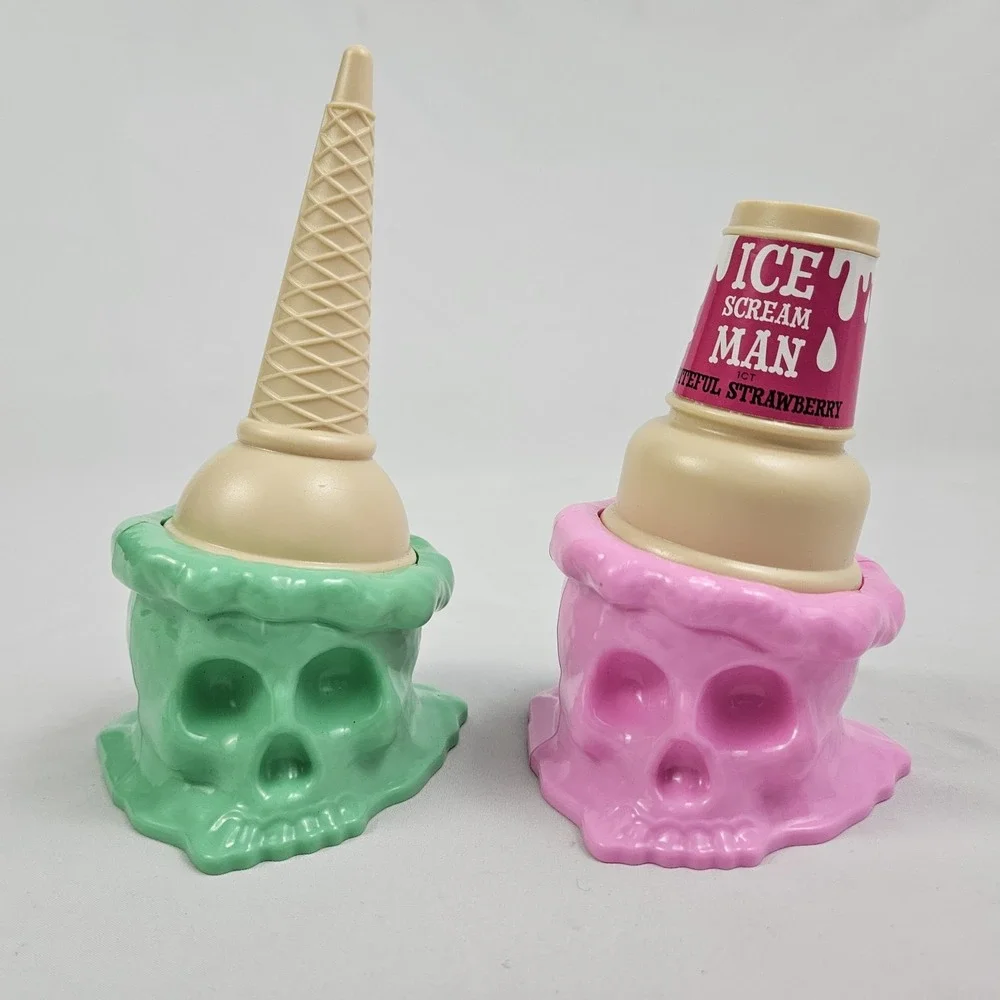 Summerween Ice Cream Cone Dishes Skull Face Set Of 2 Rutherford Party Decor
